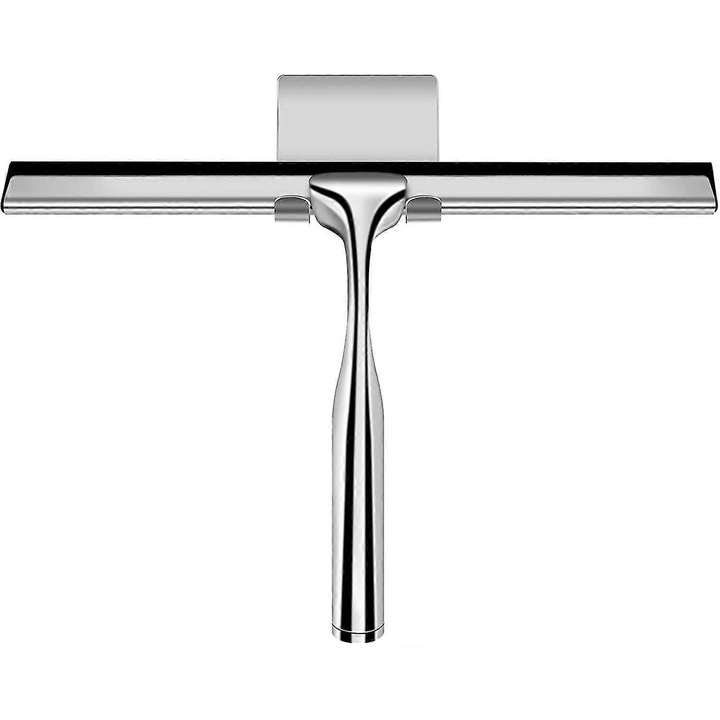 Stergator de dus din otel inoxidabil, 26x16.5cm, set cu carlig adeziv