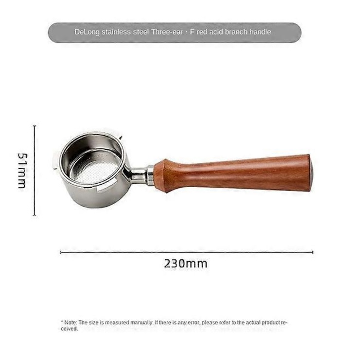 Portafiltru fara fund 51mm din otel inoxidabil pentru aparat de cafea Delonghi, design detasabil, usor de curatat