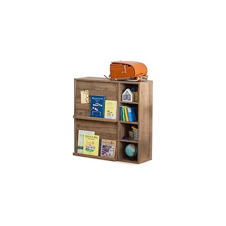 Dulap de depozitare cu 4 rafturi si 2 usi pliabile, 89x 34 x90 cm, Maro