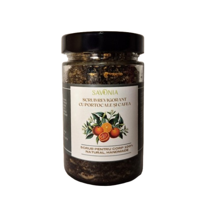 Bőrradír 100% Természetes Revitalizáló Narancsos és Kávés, Savonia, 300 g