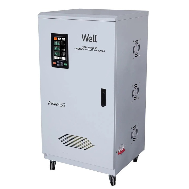 Stabilizator automat de tensiune trifazat Trooper 30KVA/24KW, Well - cu garantie conditionata prin proces verbal de punere in functiune