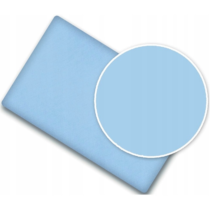 Cearceaf cu banda elastica pentru pat copii dimensiune 140 x 70 cm, 100% bumbac, BabyMam simply blue
