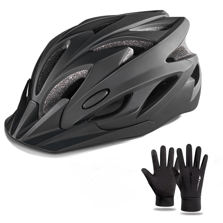 Casca Bicicleta Reglabila, MKIYHODDIY, Constructie Usoara, Sistem Air Flow Ventilatie, Disipare eficienta a caldurii si ventilatie, Dimensiune reglabila, Carcasa Rezistenta Pvc/Eps, Negru