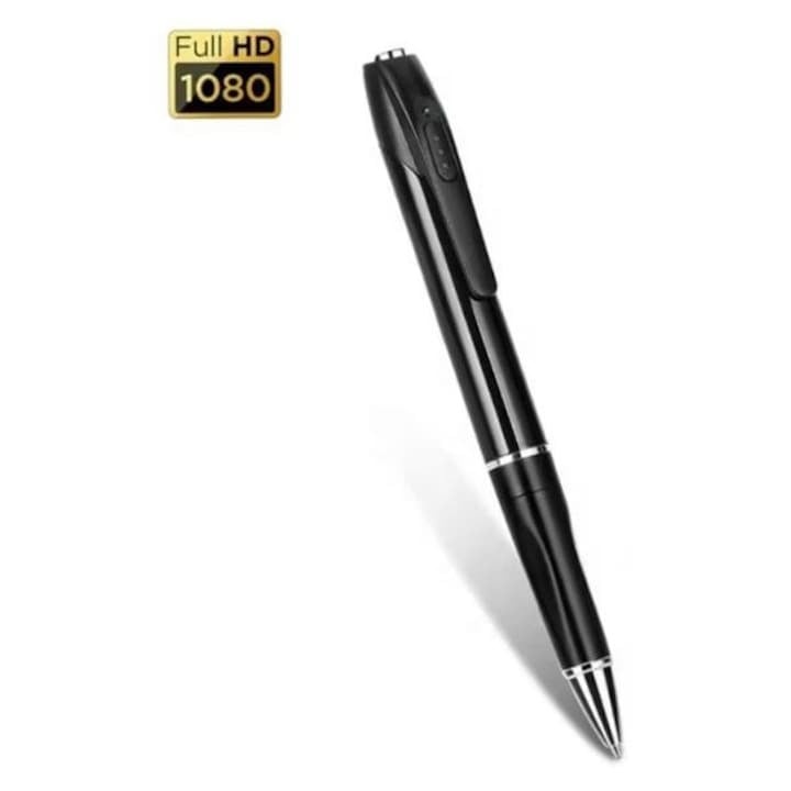 Camera video, tip stilou, Full HD 1080p, 5MP, detectare miscare, IP67, autonomie 150 min, 30 cadre/secunda, discret si elegant, negru