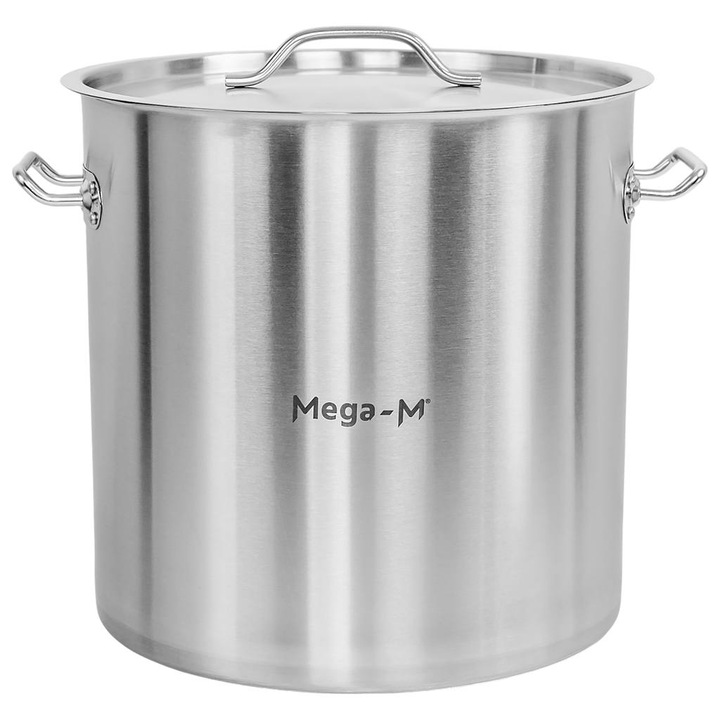 Oala cu capac Mega-M, inox, 50L, 40x40cm, pentru toate tipurile de plite