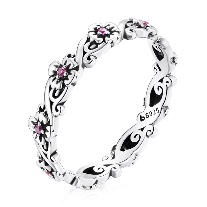 Inel din argint Dark Silver Pattern 7