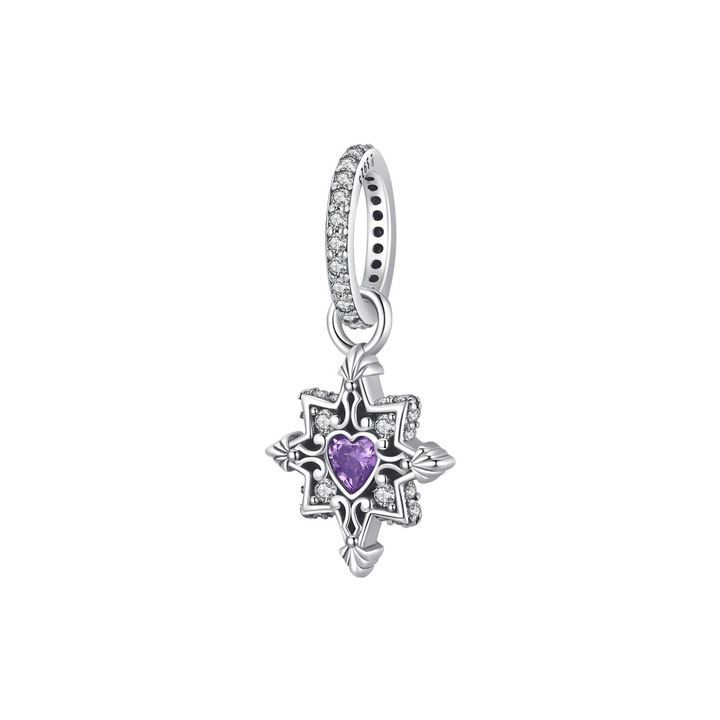 Talisman din argint purple love stone