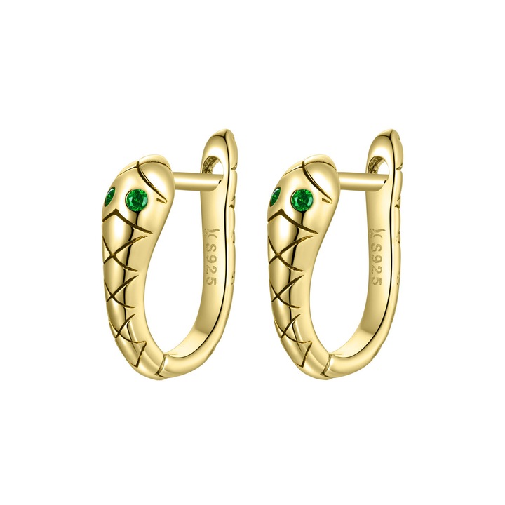 Cercei din argint gold little snake