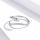 Inel reglabil din argint silvery snake