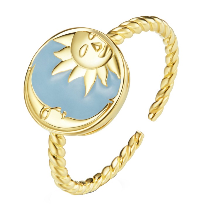 Inel reglabil din argint summer ring golden
