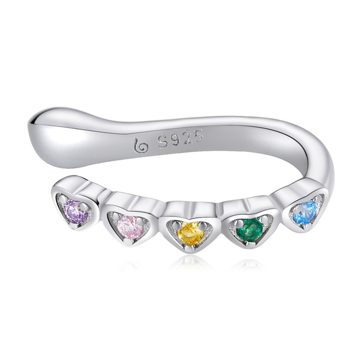 Cercel din argint colorful hearts