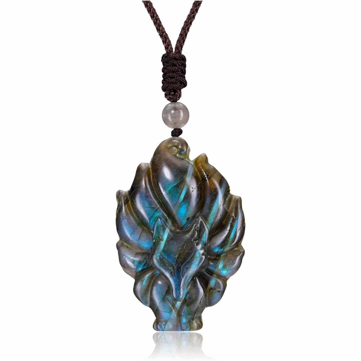 Colier cu Pandantiv Vulpita din Labradorit - Magia, Protectia si Intuitia