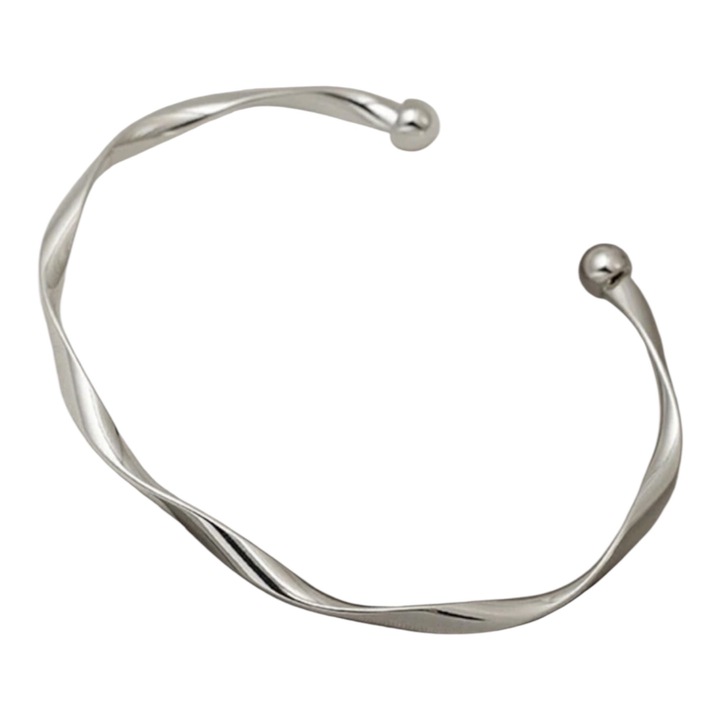 Bratara dama metalica rasucita, eleganta, minimalista