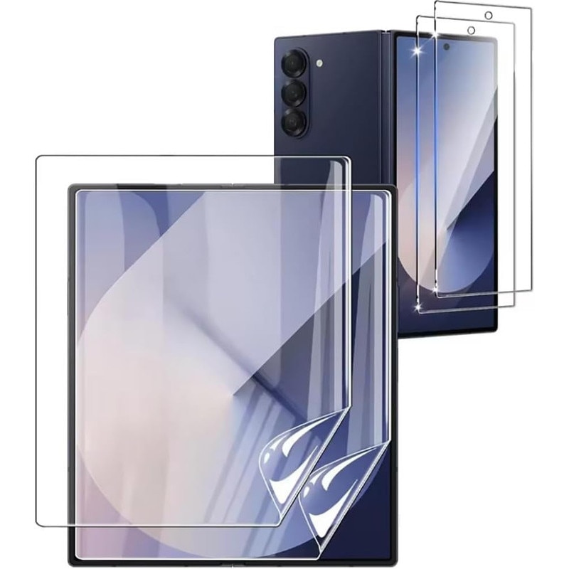 Folie protectie telefon, EleYak, set 2 buc, pentru Samsung Galaxy Z Fold7, transparent, sensibilitate ridicata, anti-amprente