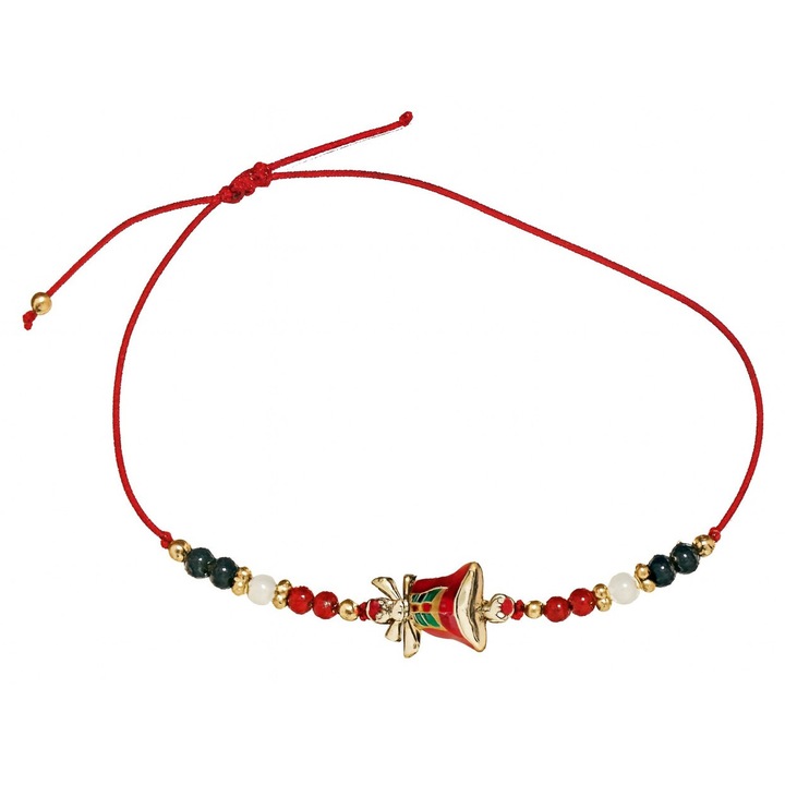 Bratara Tematica de Craciun cu Snur Reglabil, Rosu