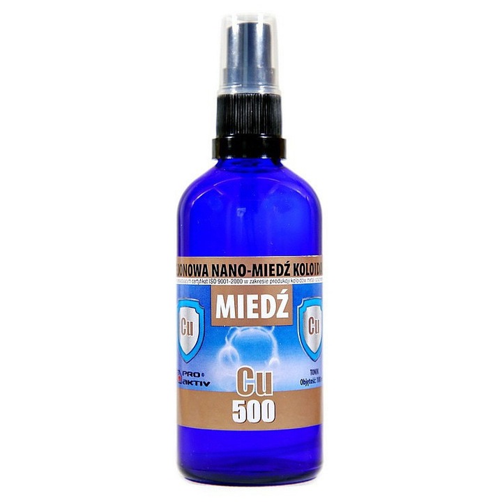 Spray cupru coloidal neionic ProActiv 500, lichid, 100 ml, pentru femei