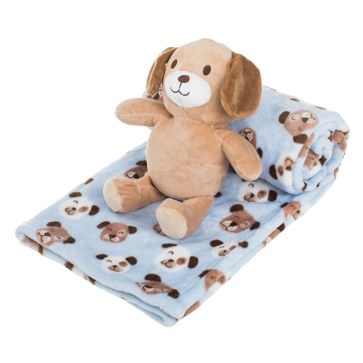 Кадифено одеяло Ciel за кучета и плюшена играчка за бебета 100x75см
