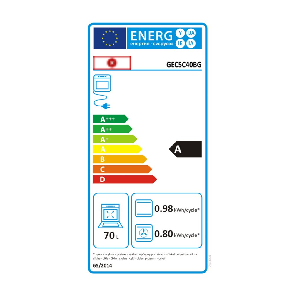 Aragaz electric Gorenje GEC5C40BG, Plita vitroceramica 4 zone, Cuptor multifunctional, PIzza, Autocuratare hidrolitica, 50 cm, 70 l, Clasa A, Negru
