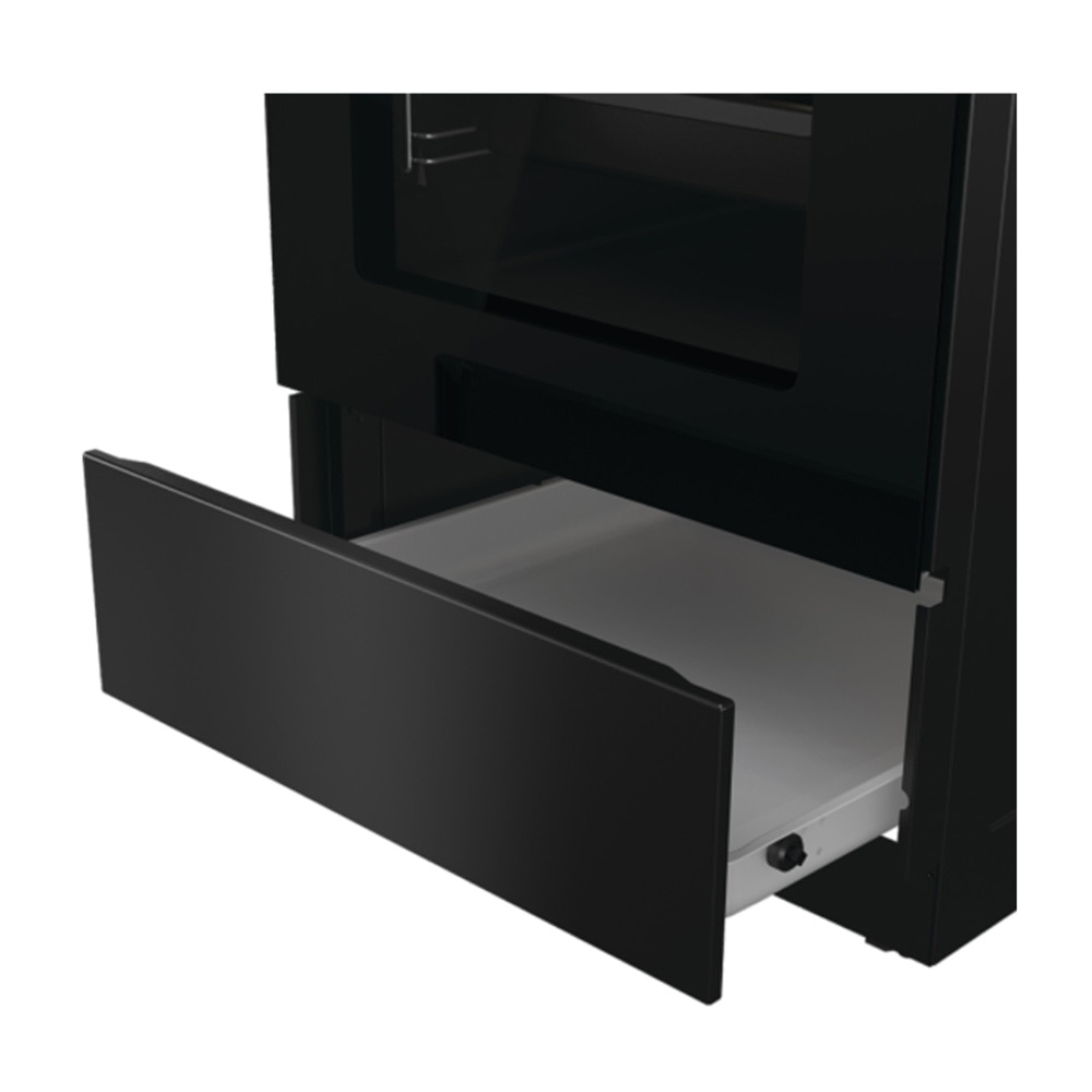 Aragaz electric Gorenje GEC5C40BG, Plita vitroceramica 4 zone, Cuptor multifunctional, PIzza, Autocuratare hidrolitica, 50 cm, 70 l, Clasa A, Negru