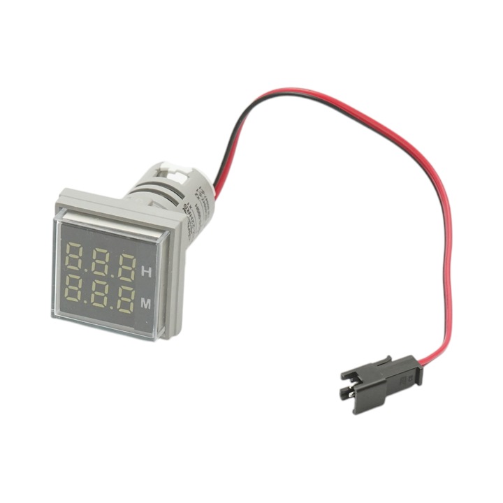 Indicator digital ore functionare LED alb 0-999H, 220V/380V AC Ø 22mm Breckner Germany