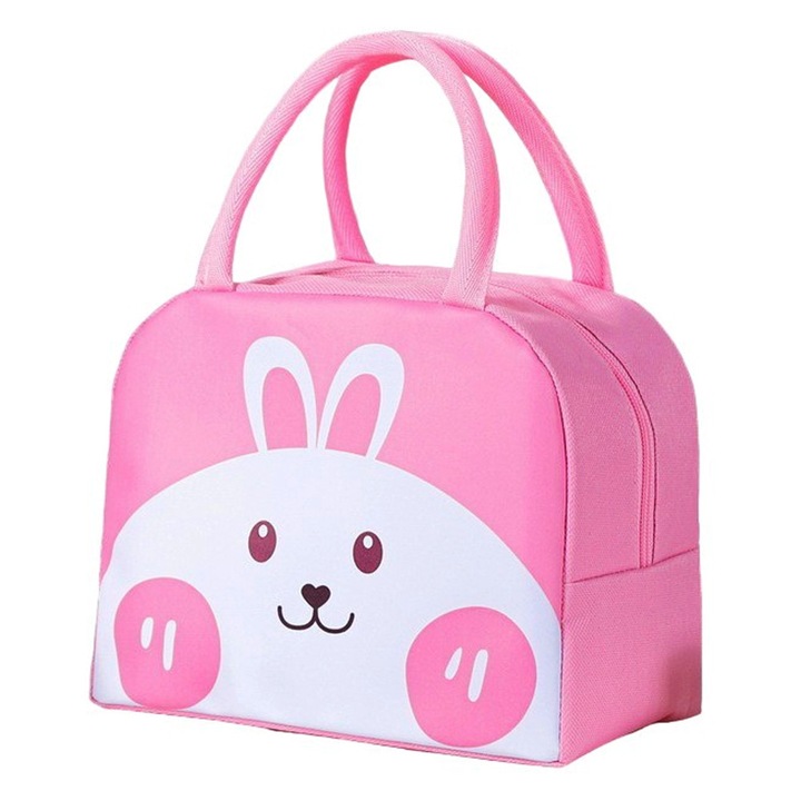 Чанта за деца, термоизолирана, за храна и напитки, вътрешен алуминиев слой, XTO, светло розова, 22x14x19 см