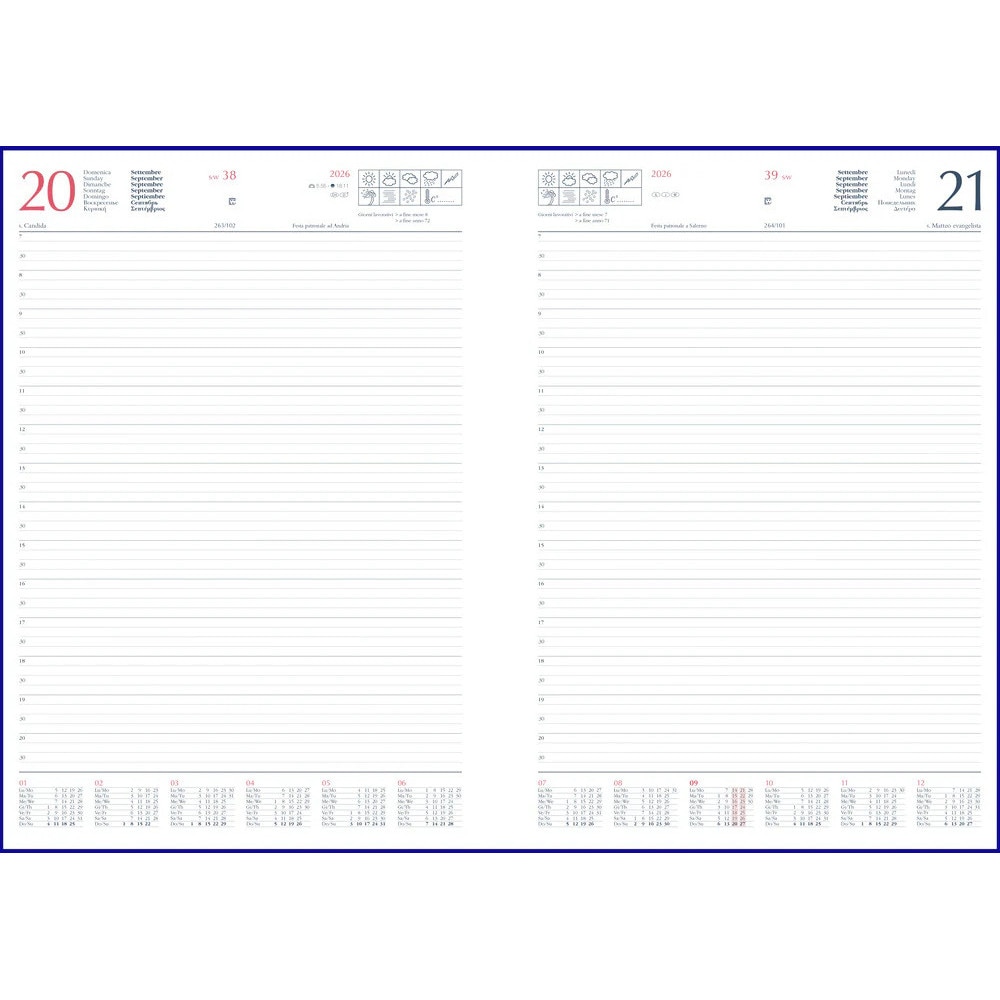 Agenda Scolastica Dragon Blu 2024/2025 – 12 Mesi Non Datata – Copertina Rigida 18x13 Cm – Con Penna Colorata E Mini Torcia In Omaggio