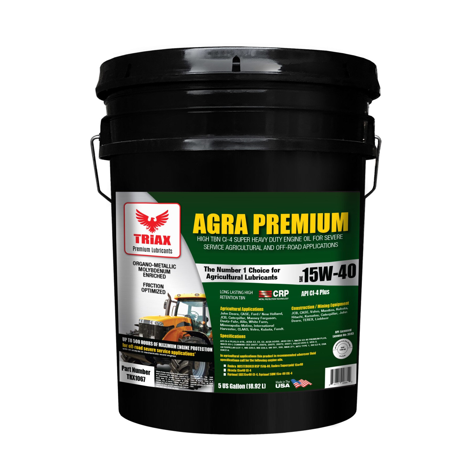 Ulei motor agricultura Triax Agra Premium HD 15W-40 CI-4 Triax, 18.92 L