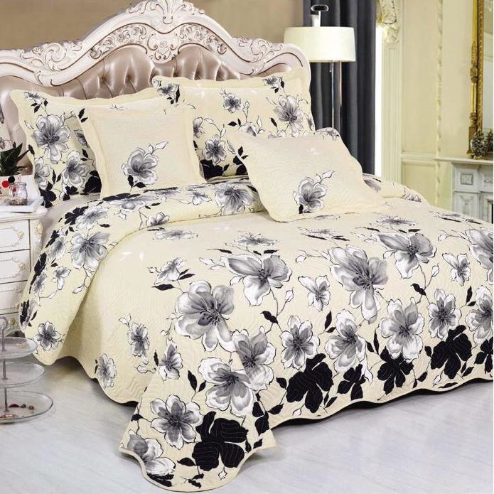 Cuvertura, pentru 2 persoane, 5 piese, bumbac, galben, model Rita16