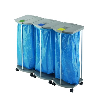 Suport de saci Hailo Profiline WS, 3x120 litri, colectare selectiva Suport de saci Hailo Profiline WS, 3x120 litri, colectare selectiva