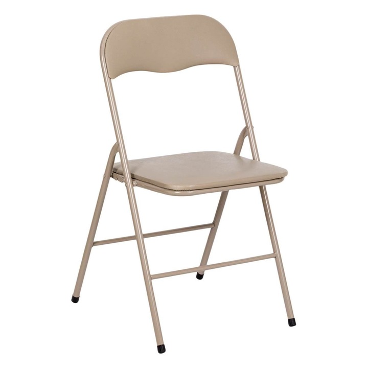 Fém összecsukható szék, taupe, 47x43.5x80cm, maximális súly 100kg, MYONNA IT & E- COMMERCE ®