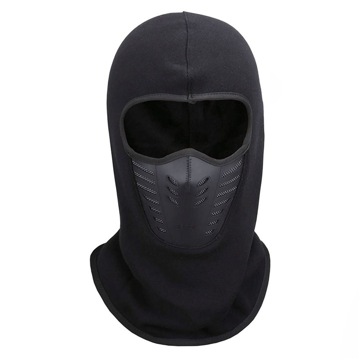 Masca Gluga Fleece, Full Face, Negru, One Size, MYONNA IT & E- COMMERCE ®