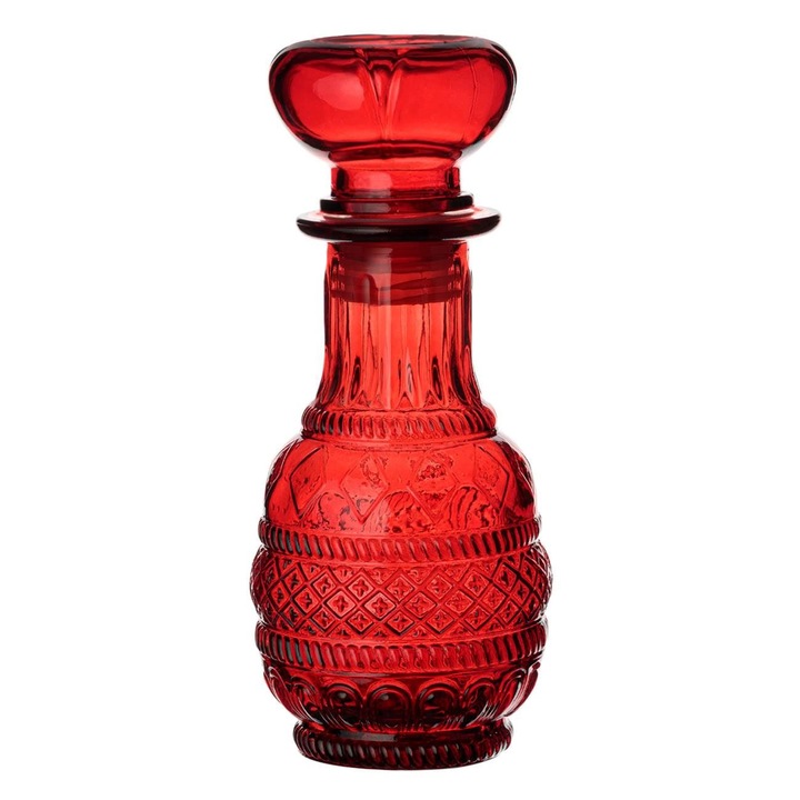 Piros mintás dekorüveg, 250ml