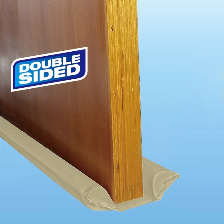 Protectie anti curent pentru usa dubla, gri, 95cm, set 2 bucati