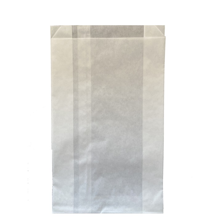 Set 100 bucati, Punga Hartie Neimprimata, 15x6x21 cm, 38g/mp, Alba