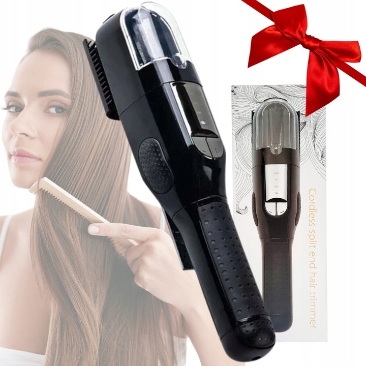 Taietor De Par Cu Accesorii, 28x7 cm, Doua Capete Interschimbabile Pentru Reglarea Lungimii Taierii Parului, Recipient Convenabil Pentru Colectarea Varfurilor Taiate, Functionare Bidirectionala, Instructiune De Utilizare Inclusa In Limba Romana