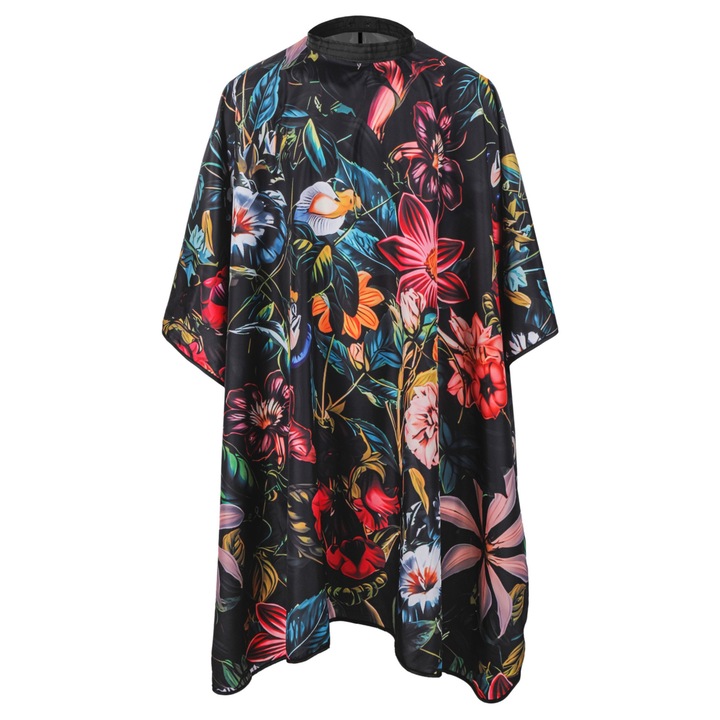 Pelerina De Frizerie, Ponik's, 145x125 cm, Fabricata Din Poliester De Inalta Calitate, Rezistenta La Stropire Si Usor De Curatat, Inchidere Reglabila Cu Capse, Pelerina Poate Fi Spalata La Masina, Isi Pastreaza Culorile Si Forma, Multicolor