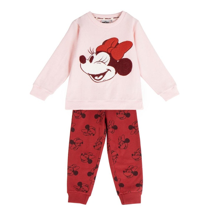 Compleu trening bumbac 2 piese Minnie Mouse Wink 33704, Rosu