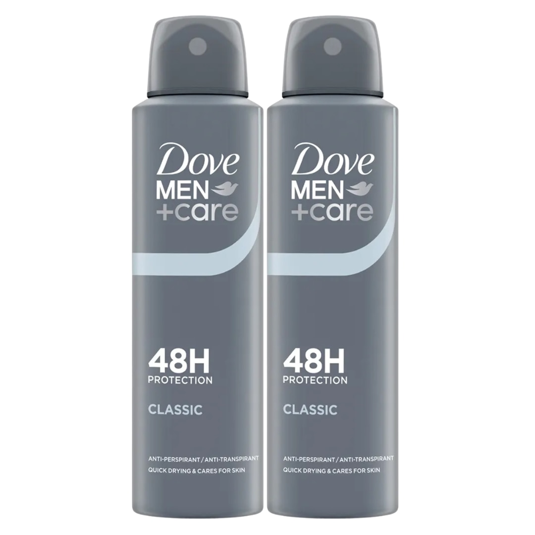 Set 2x Deodorant spray Dove Men +Care 48h, Classic, 150 ml - eMAG.ro