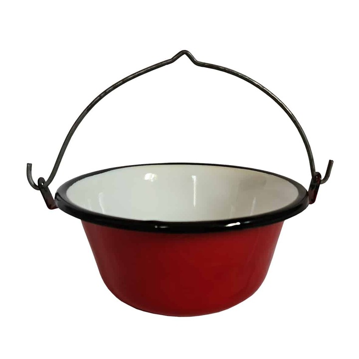 Zománcozott piros tálaló bogrács 0, 75L