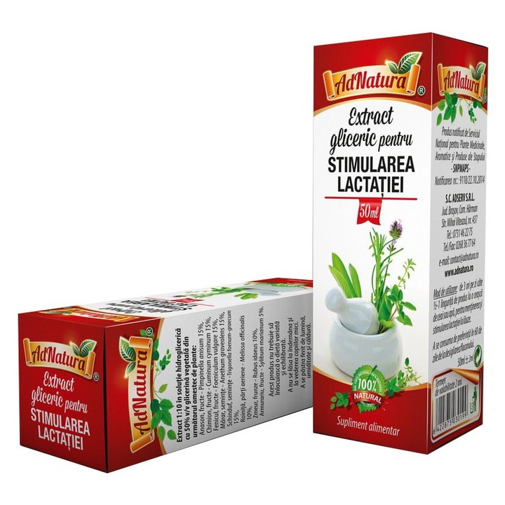 Extract glicerinic pentru stimularea lactatiei Adnatura – Suport natural pentru mamele care alapteaza