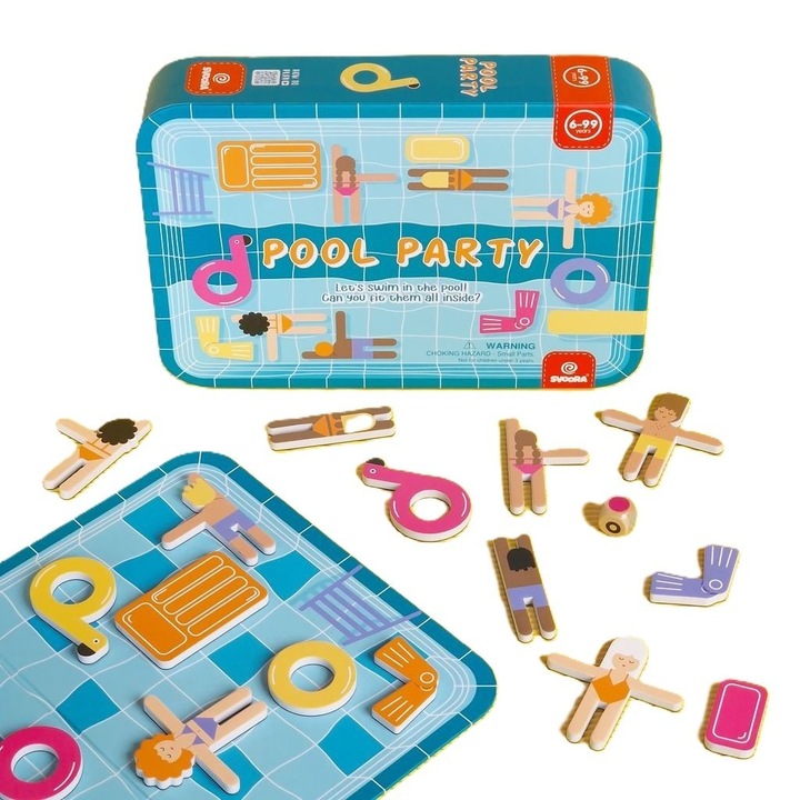 Магнитна стратегическа игра Парти на басейн, Svoora, многоцветна, +6 години