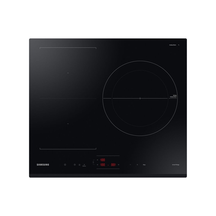 Plita cu Inductie Samsung NZ63B5045GK, 3 zone de gatit, control tactil, negru, 52x52cm