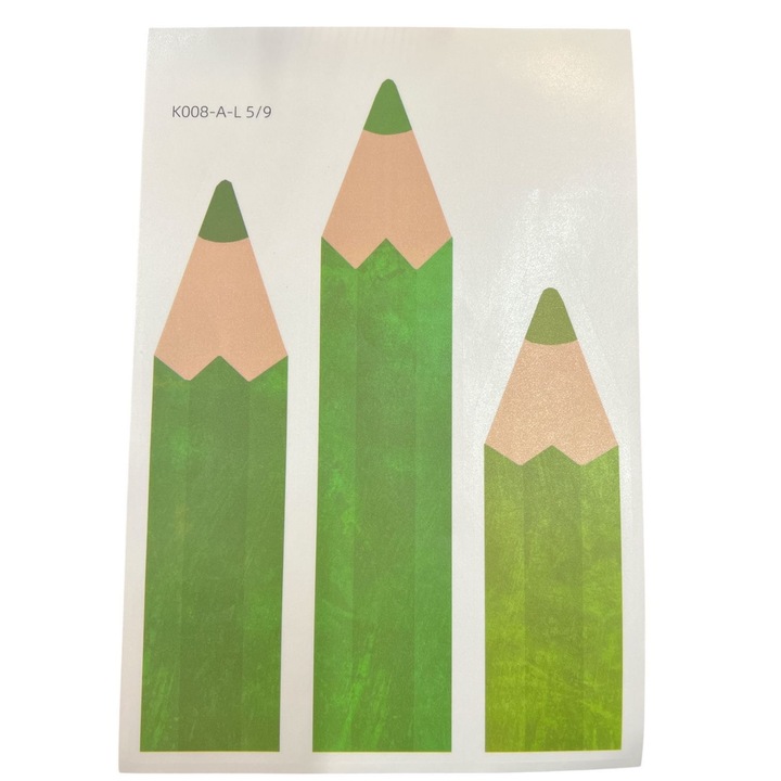 Set autocolant 9 bucati, creion verde, 30*20 cm