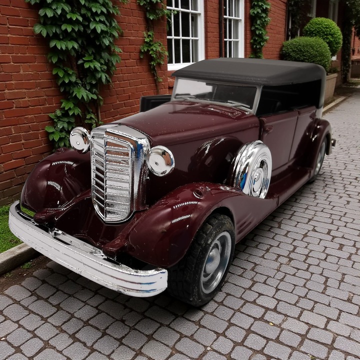 Mercedes-Benz 770 Classic fém modellautó, 1:32, Bordó, Hátrahúzható, Nyitható ajtók, VisionXXI