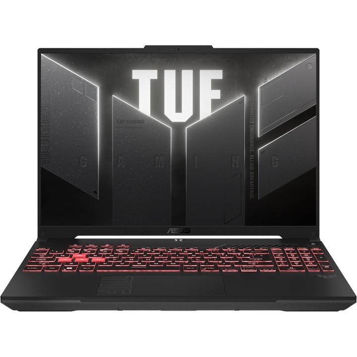 Laptop Gaming ASUS TUF A16 FA607NUG, AMD Ryzen™ 7 7445HS processzor, 16M Cache, akár 4.7 GHz, 16" FHD+ 144Hz, 16GB, 512GB SSD, nVidia GeForce RTX 4050 @6GB, Fekete/Szürke