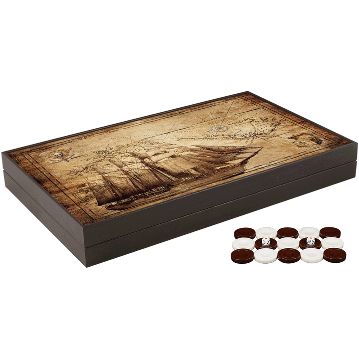 Joc de table din lemn lacuit, Trandy 58x48cm, PIRATE SHIP KORSAN, Z-TOOLS / ZTS5482-7