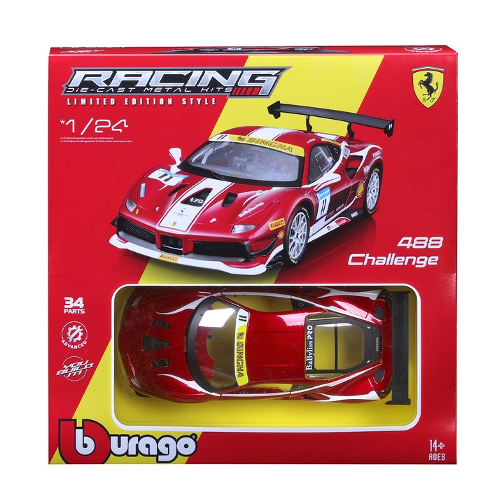 Set de constructie macheta auto Ferrari 488 Challenge (1:24) Bburago