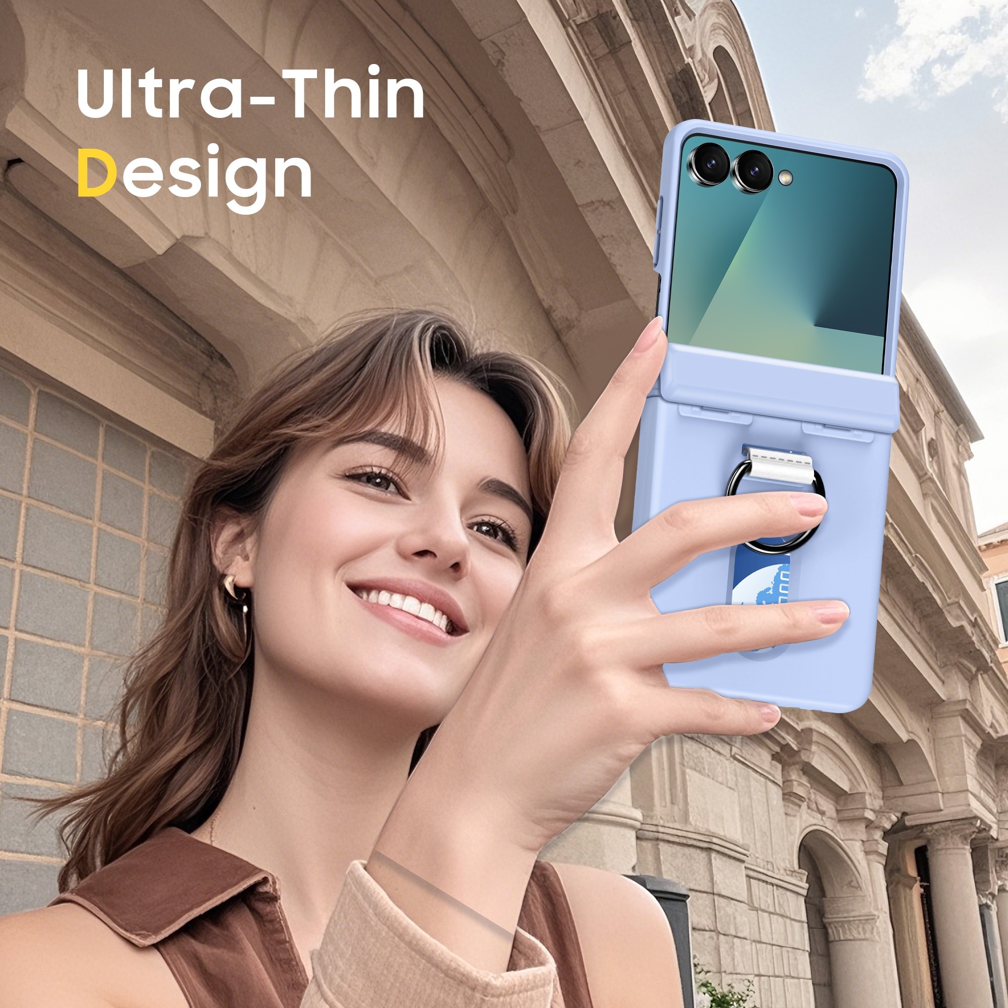 Husa pentru Samsung Galaxy Z Flip6/5 cu MagSafe, Perfect Adaptata Pliabil, Borduri Inalte pentru Ecran & Camera, Profil Subtire, Spatiu 2 Carduri, LIXR-04EN®, Lila Deschis