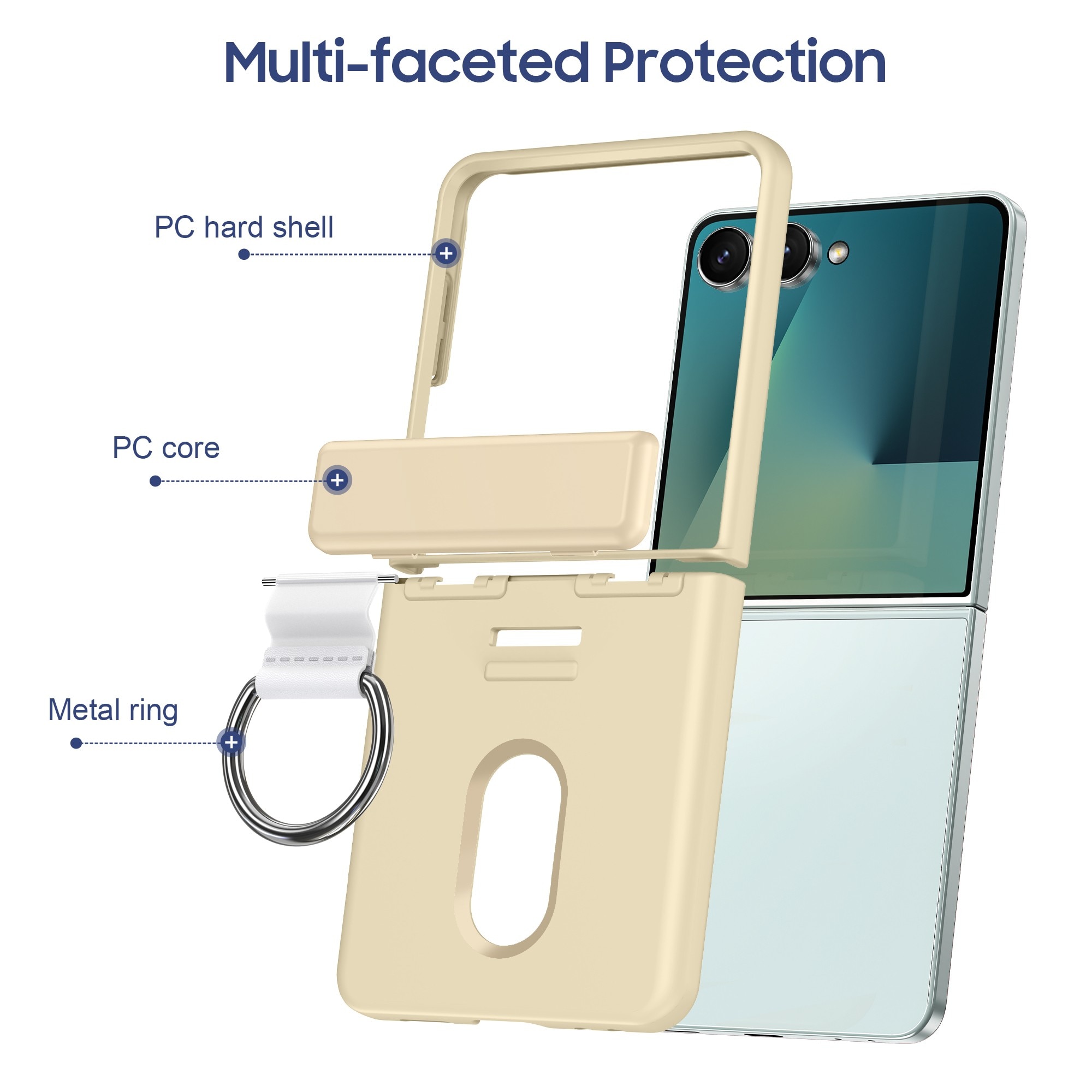 Husa pentru Samsung Galaxy Z Flip6/5 cu MagSafe, Perfect Adaptata Pliabil, Borduri Inalte pentru Ecran & Camera, Profil Subtire, Spatiu 2 Carduri, LIXR-04EN®, Lila Deschis