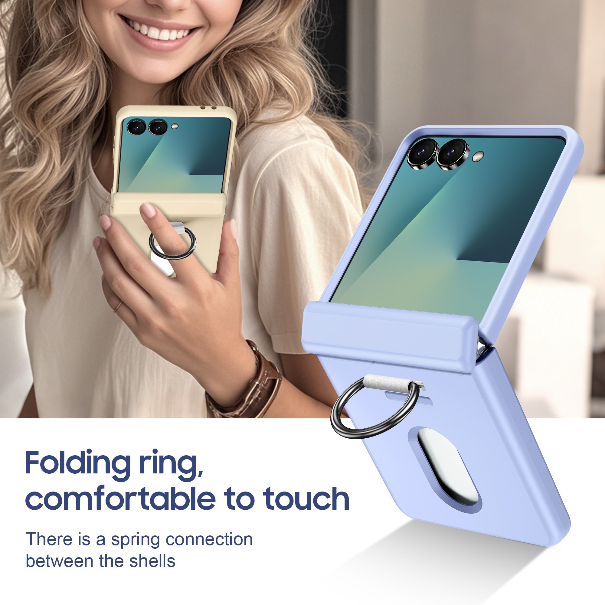 Husa pentru Samsung Galaxy Z Flip6/5 cu MagSafe, Perfect Adaptata Pliabil, Borduri Inalte pentru Ecran & Camera, Profil Subtire, Spatiu 2 Carduri, LIXR-04EN®, Lila Deschis